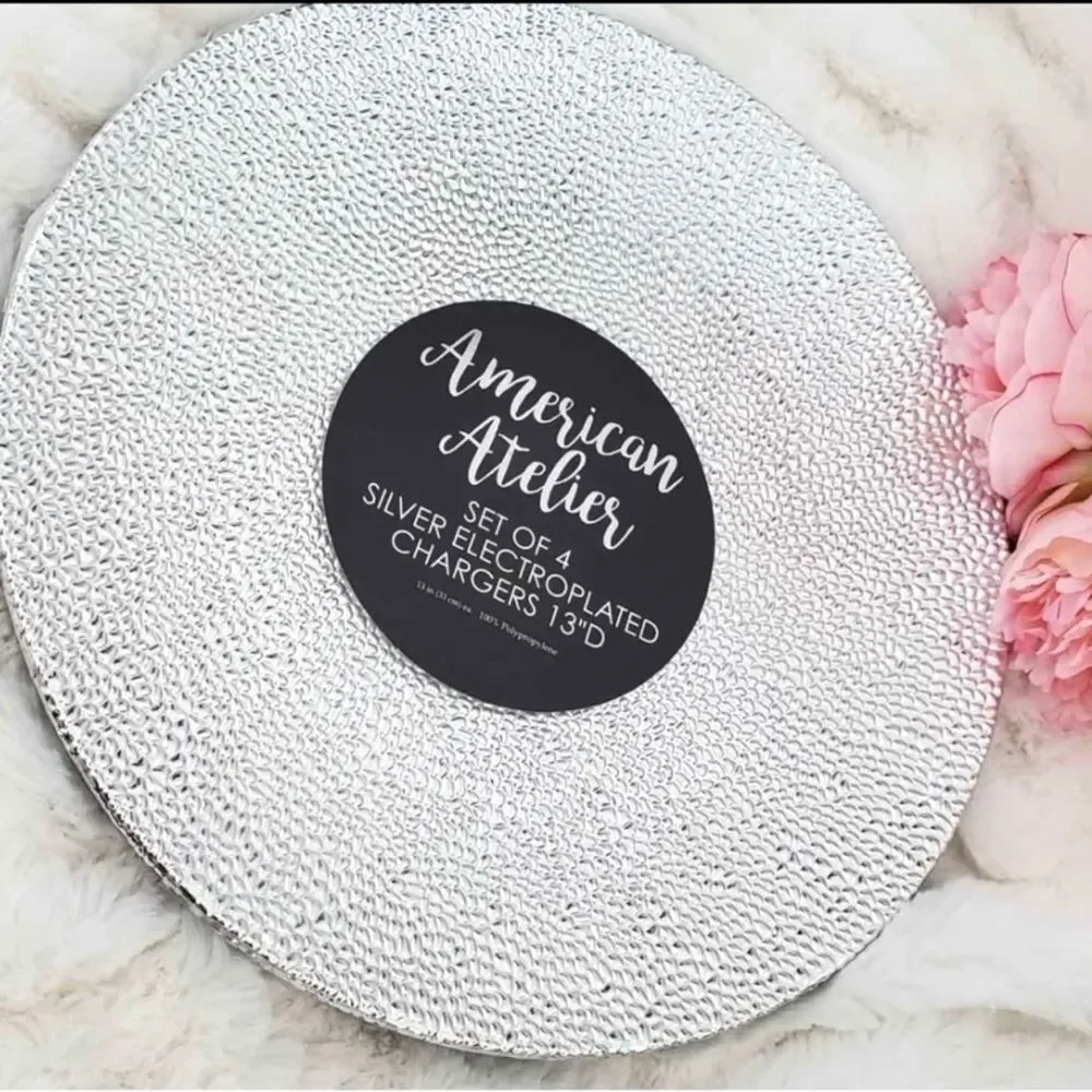 New American Atelier Silver Charger Set of 4